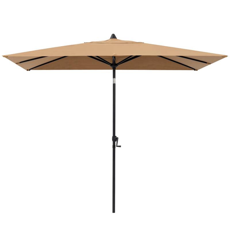 Crestlive 9 x 5 FT Crank-and-Tilt Patio Market Umbrella Outdoor Table Umbrella, Base Not Included
