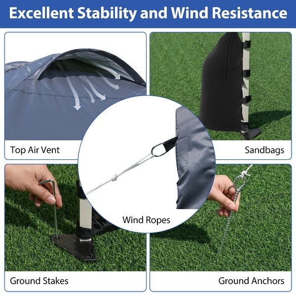 10x10 FT Pop Up Canopy Tent with Sidewall and Wheels for Outdoor