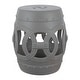 preview thumbnail 17 of 78, Lucky Coins 16" Chinese Ceramic Drum Garden Stool Matte Gray