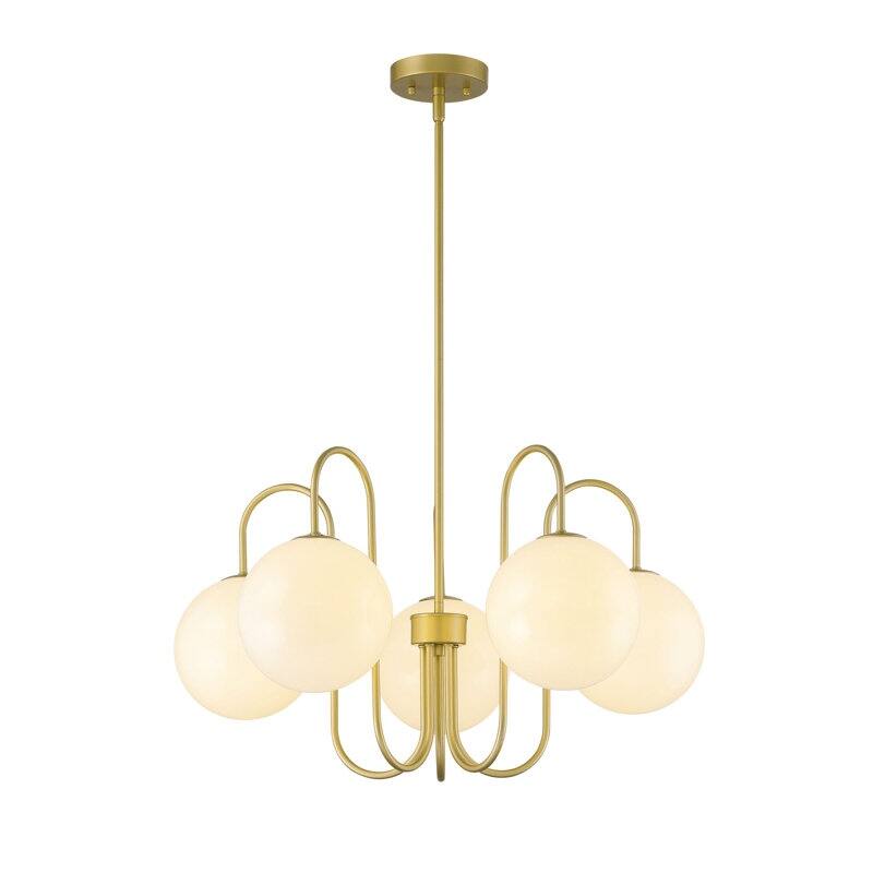 Acroma - 5 Light Gold Steel Dimmable Classic / Traditional Chandelier - N/A