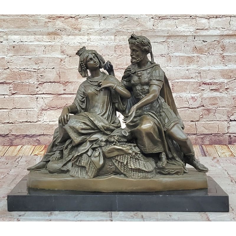 Leon Grégoire’S Cleopatra Mark Antony – Exquisite Bronze Historical Sculpture