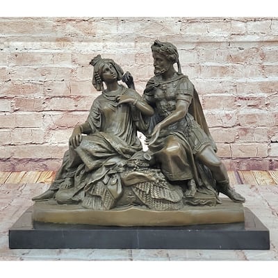 Leon Grégoire’S Cleopatra Mark Antony – Exquisite Bronze Historical Sculpture