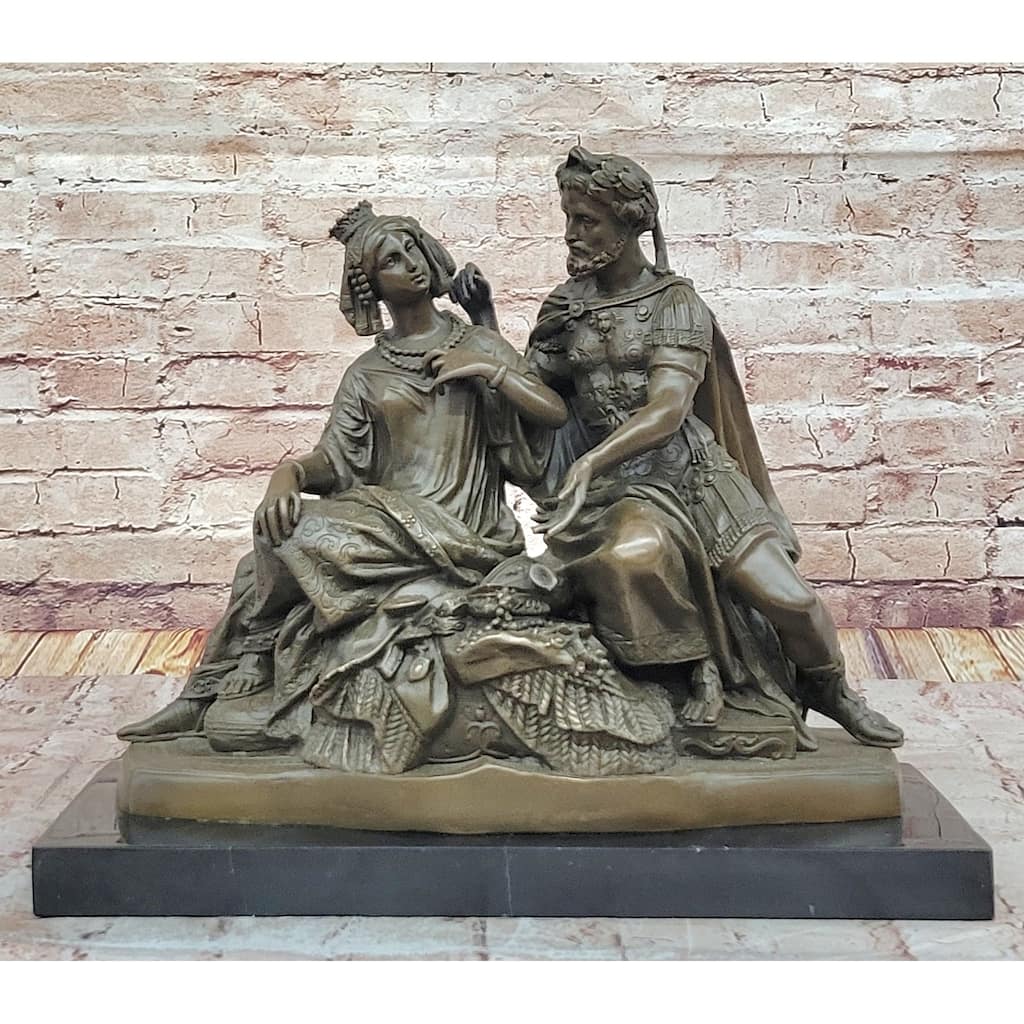 Leon Grégoire’S Cleopatra Mark Antony – Exquisite Bronze Historical Sculpture