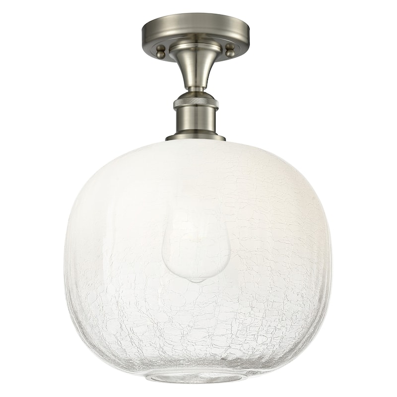 Innovations Lighting 516-1C-13-11 Brookhaven Sphere Semi-Flush - Brushed Satin Nickel / Opal