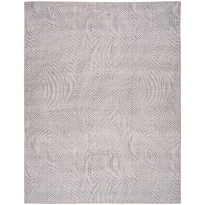 Nourison Washables Indoor Grey Abstract Area Rug