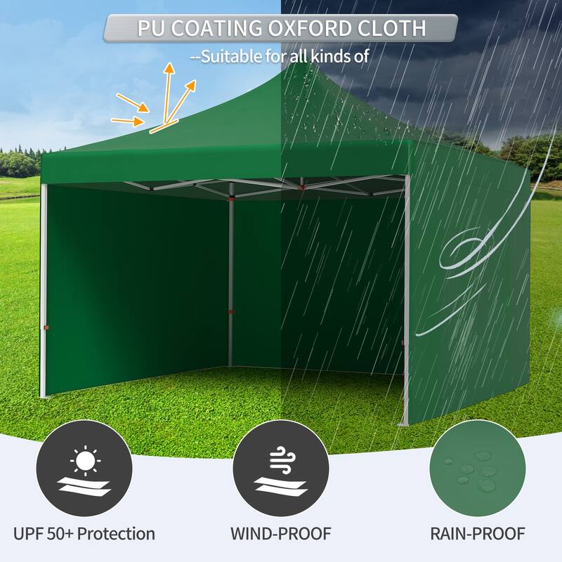 10x10 ft Pop-Up Canopy with 1-Minute Setup, UV Protection, Waterproof, and Adjustable Heights