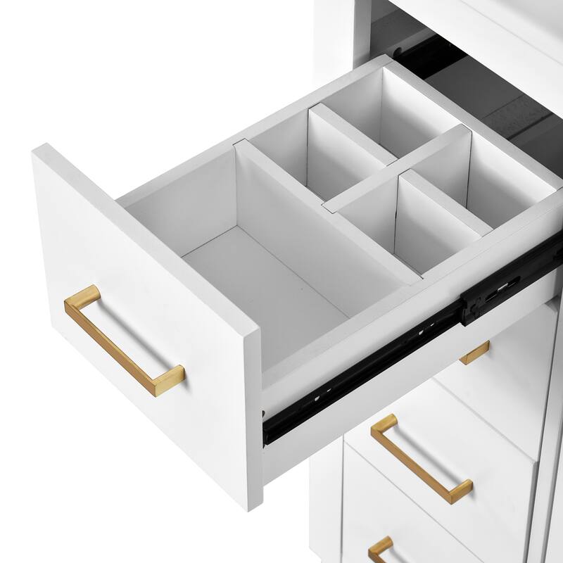 GDFStudio - Montvale Modern Freestanding Bathroom Vanity with Ceramic Sink and 3 Storage Drawers & Soft Closing Doors - 30'W