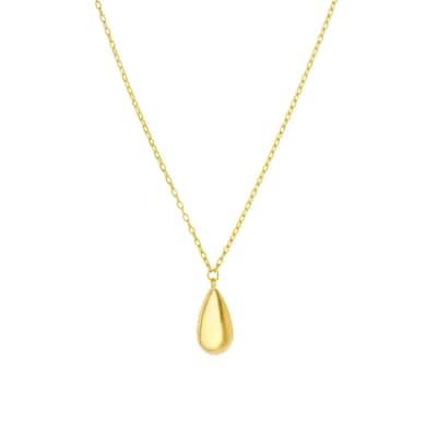 Curata 14k Yellow Gold Dangle Teardrop Necklace, 18"