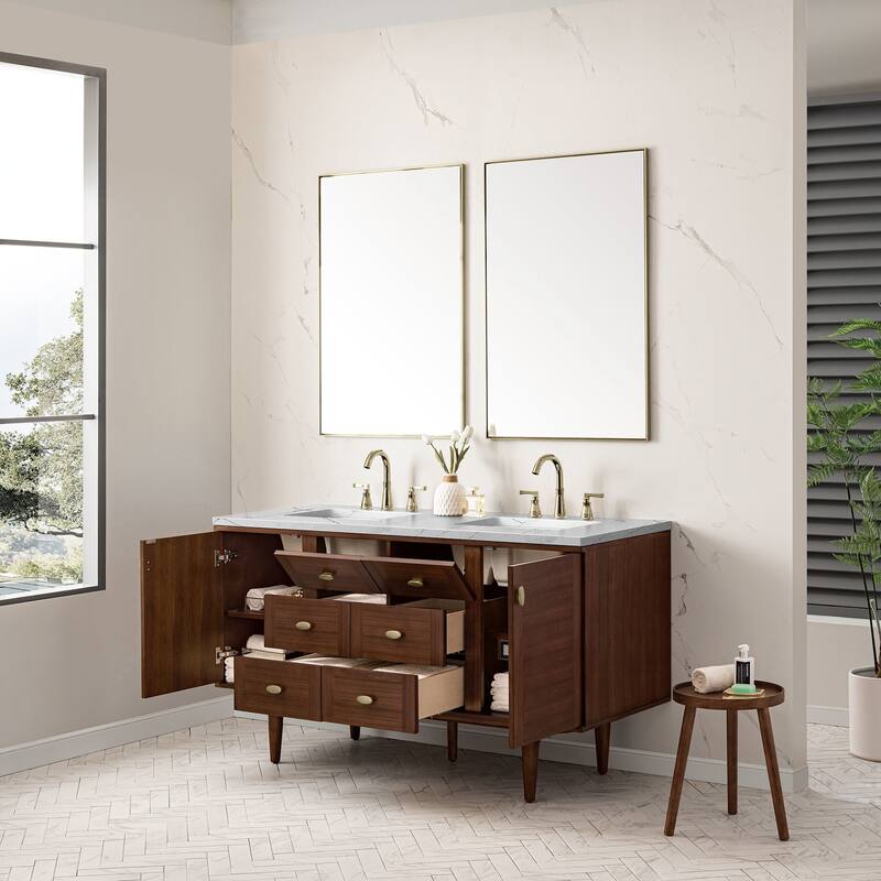 James Martin Vanities 670-V60D-FENC Amberly 60" Wall Mounted or Free