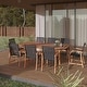 preview thumbnail 17 of 16, Amazonia Cosmopolitan 100% FSC Certified Wood Outdoor 9pc Patio Dining Set Black Chairs