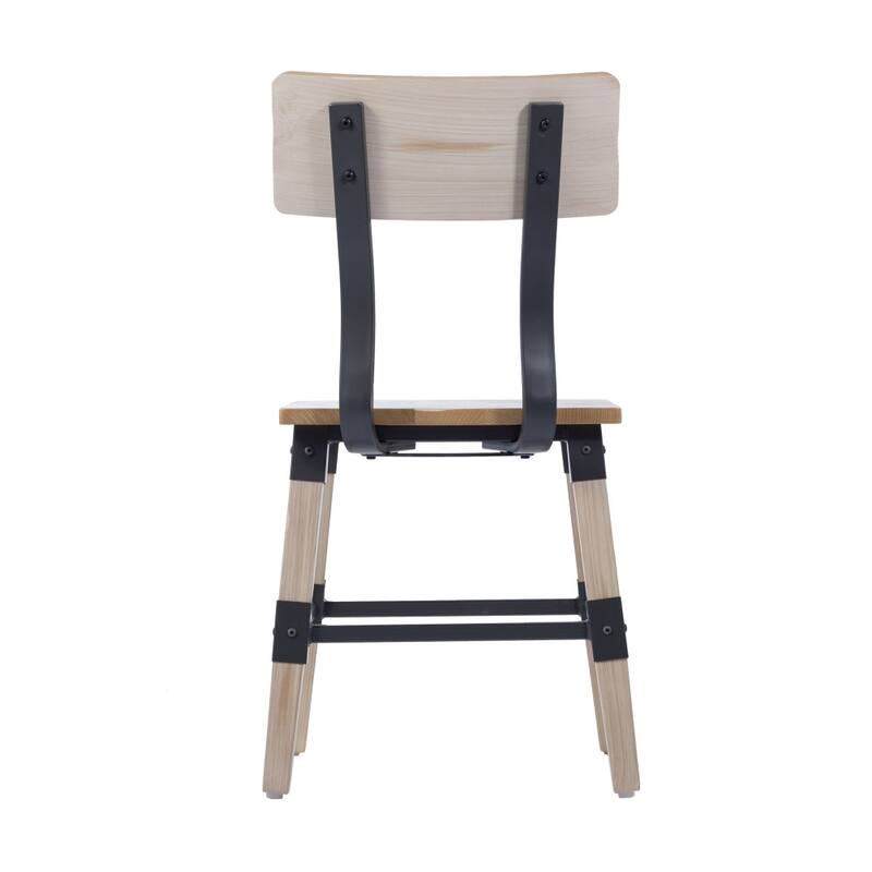 2 Pack Commercial Grade Rustic Antique Industrial Style Wood Dining Chair