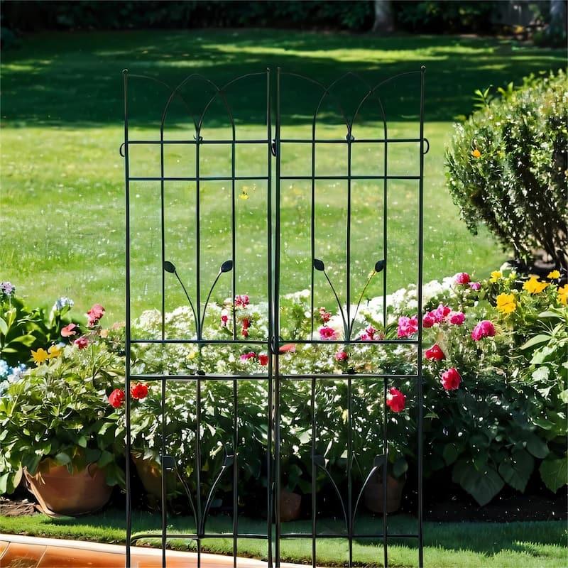 2 Pack Metal Garden Rustproof Trellis for Climbing Plants