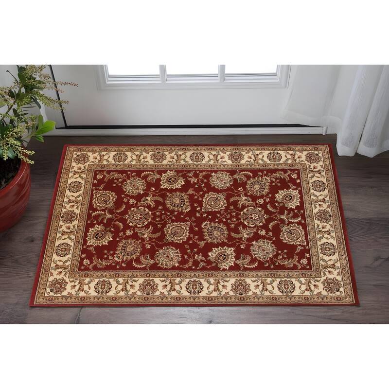 HomeRoots Oriental Traditional Runner Area Rug - Brown/Red - 36.00 in. x 24.00 in.  x 0.43 in. - Rectangle