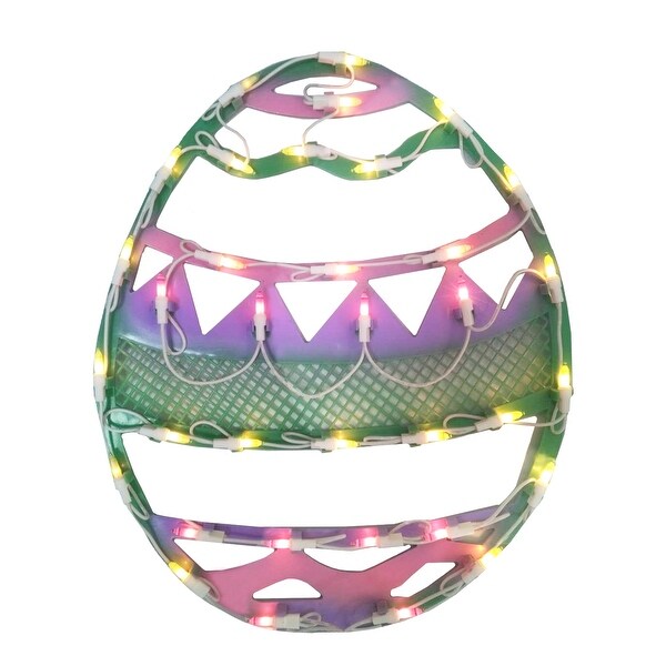 Shop 17" Lighted Pastel Colored Easter Egg Spring Window ...
