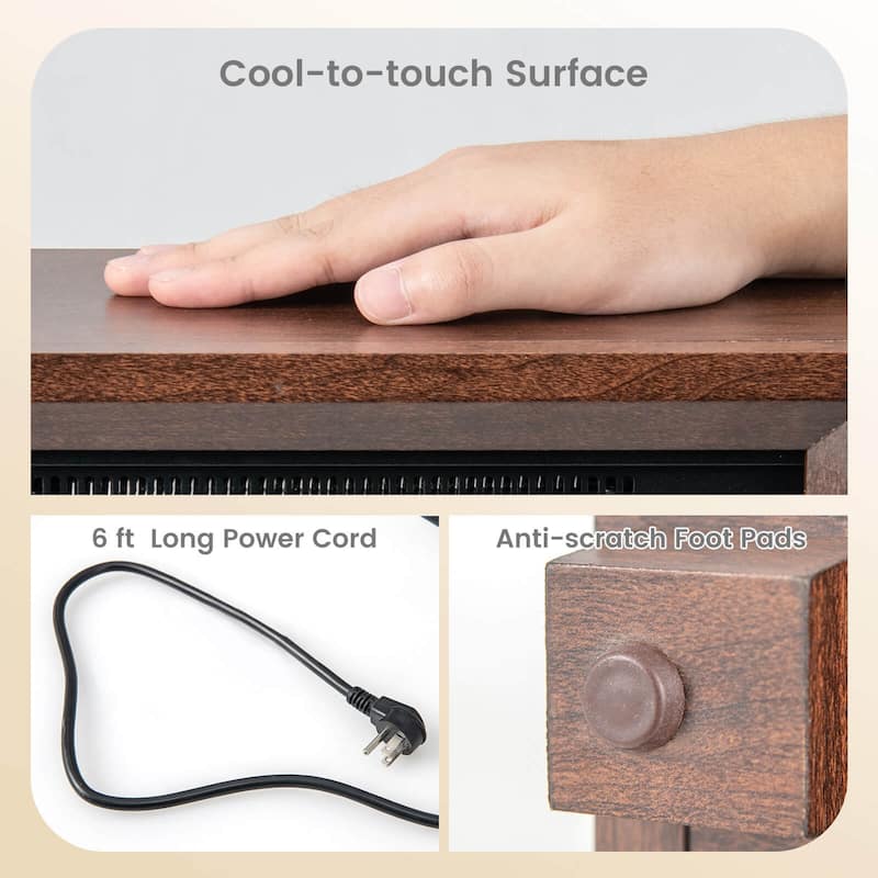 Costway 13" Electric Fireplace Heater with Realistic Flame Effect - See Details