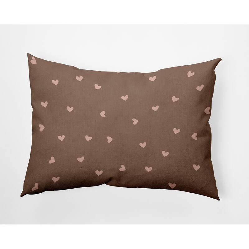Little Hearts Valentines Day Decorative Throw Pillow - 14" x 20" - Sunwashed Brick