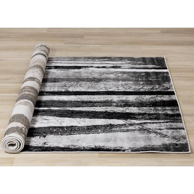 Perry Collection - Grey/White Modern Rug