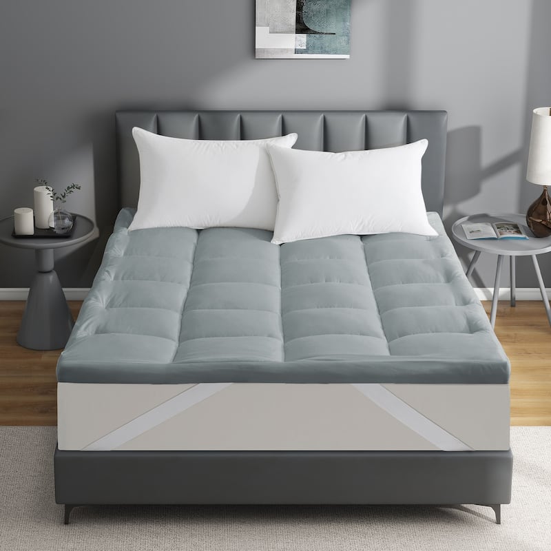 4-inch Thickness Down Alternative Fitted Mattress Topper with Soft Cover