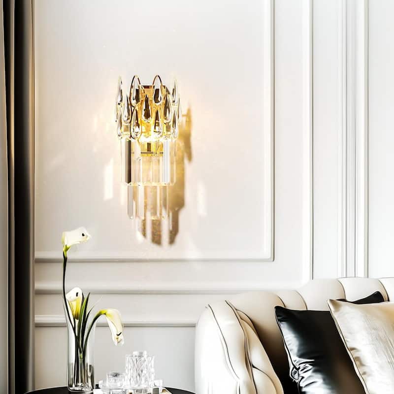 Wall Sconces Lamp Wall Mounted Lighting Crystal Light Fixtures with Three Lights Colors