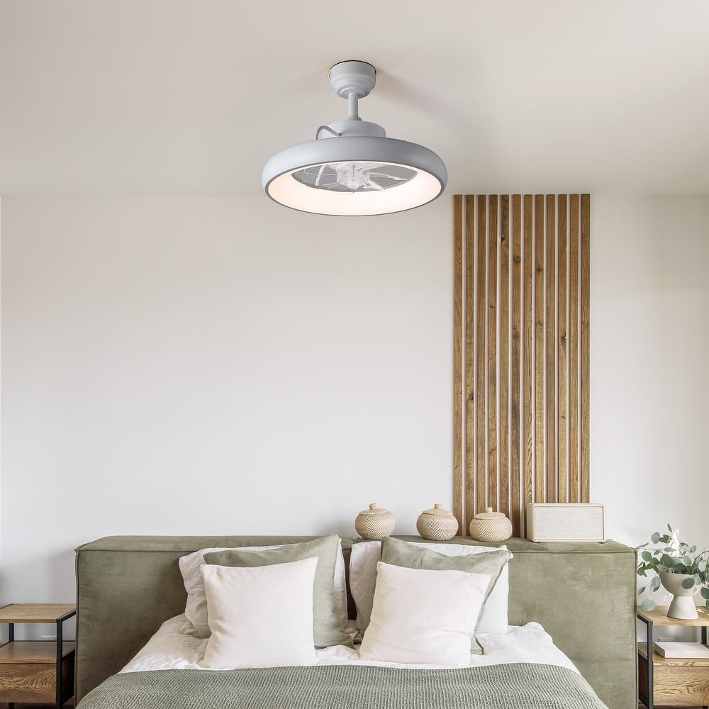 JONATHAN Y Loren 20" Modern 6-Speed Metal Dimmable Smart LED Ceiling Fan, App & Remote - 11.5 Inches