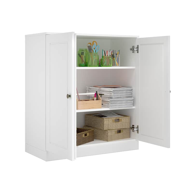 Palace Imports 100% Solid Wood TV Stand with Solid Doors for TVs up to 32"