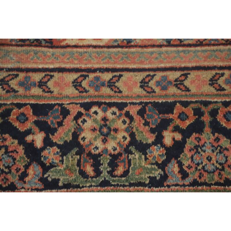 Hand Knotted Oriental 100% Wool Carpet Traditional Floral Oranges & Rust Mahal Area Rug - 10' 7'' X 7' 3''