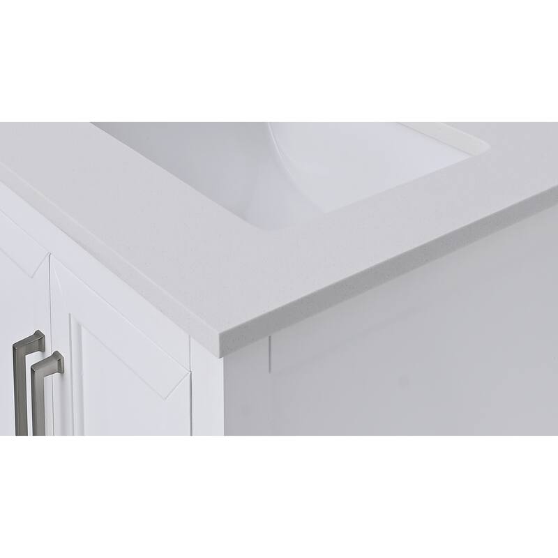 Avanity Quartz Vanity Top with Rectangular Undermount Sinks