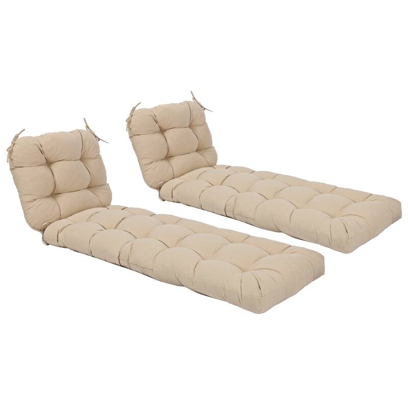 Aoodor 76" x 22" x 5.1" Polyester Tufted Chaise Lounge Cushion - Khaki
