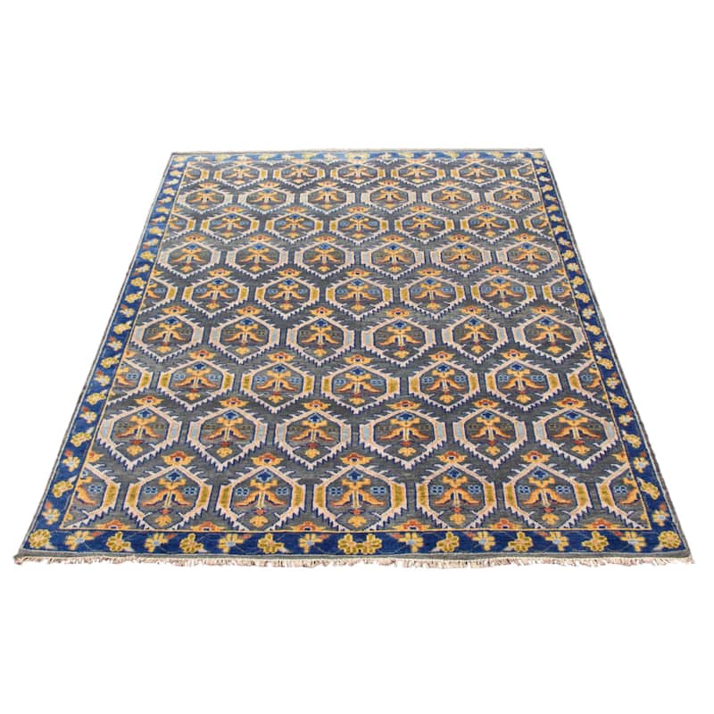 ECARPETGALLERY Hand-knotted Jules Serapi Grey Wool Rug - 8'11 x 12'1