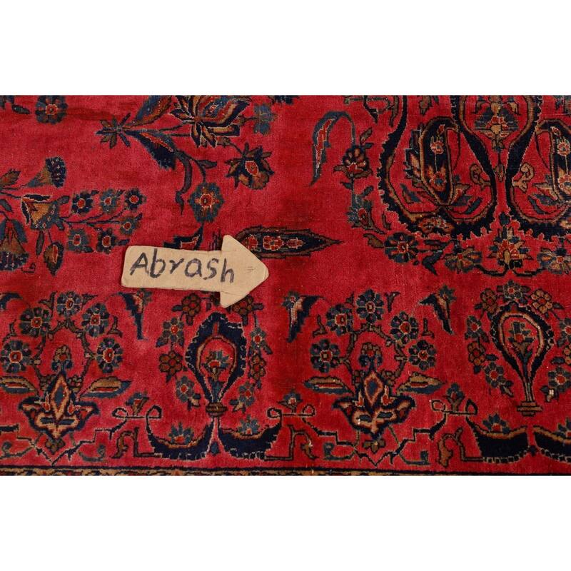 Pre-1900 Antique Sarouk Mohajeran Persian Rug Hand-Knotted Wool Carpet - 10'1"x 13'5"