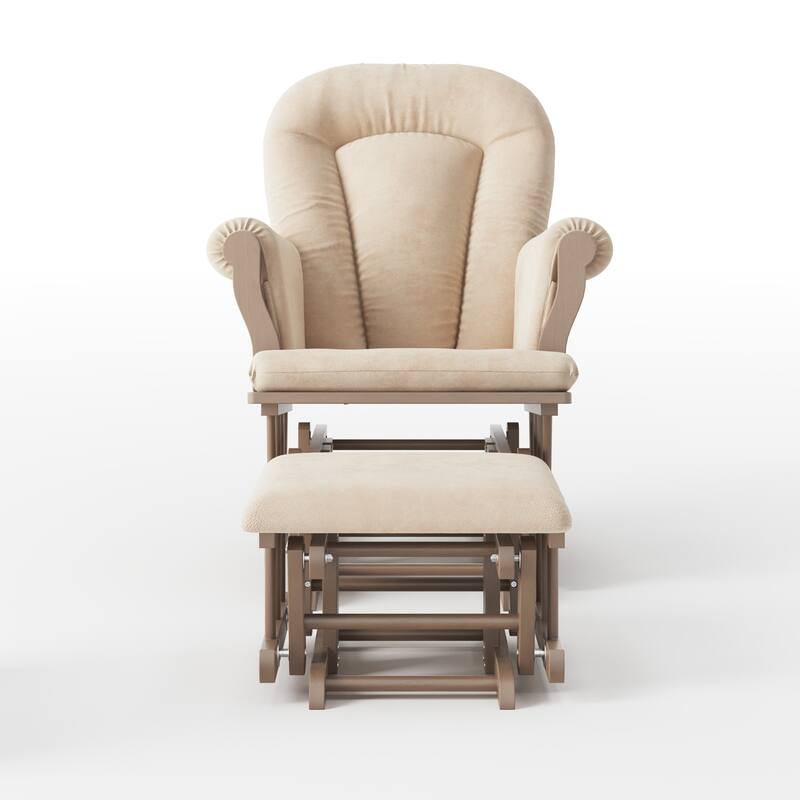 Forever Eclectic Cozy Glider Rocker and Ottoman