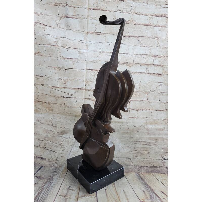 Cello Bronze Metal Sculpture Statue Figure Collectible Musician Musical Instrument Decor Dali