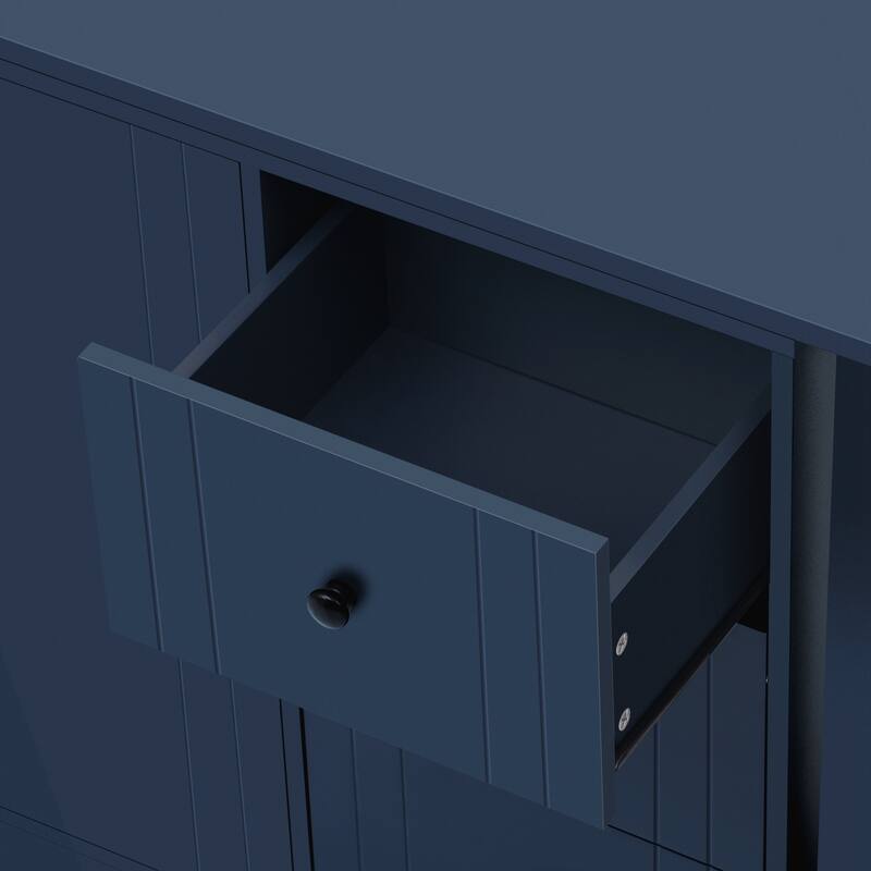 Wooden Sideboard with Extendable Table,Multifunctional Storage Cabinet with 2 Doors and 3 Drawers