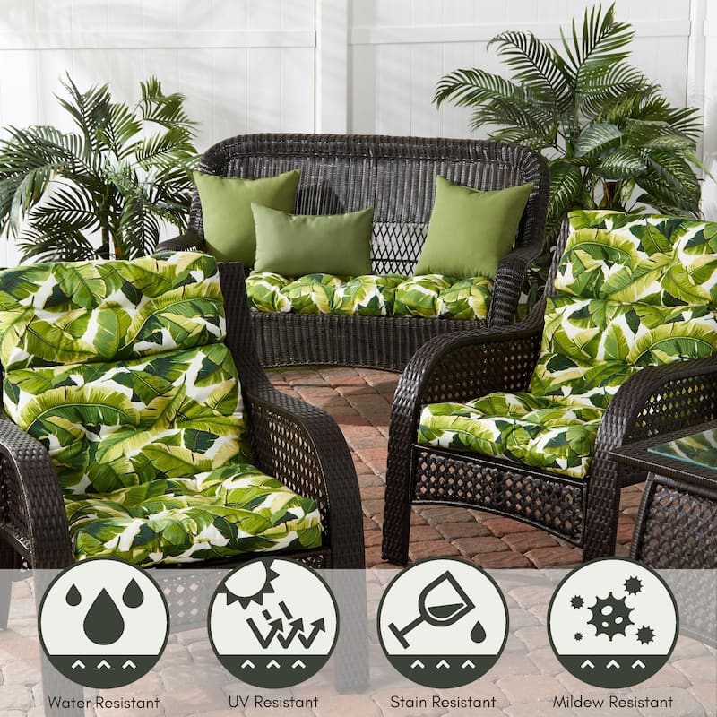 44x22-inch Outdoor High-Back Palm Leaf Chair Cushions (Cushion Only)