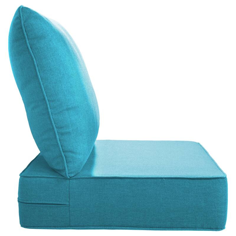 Gymojoy 24"x22"x6" Patio Thick Cushions & Pillows Set - Deep Seat Indoor/Outdoor Water & Fade Resistant