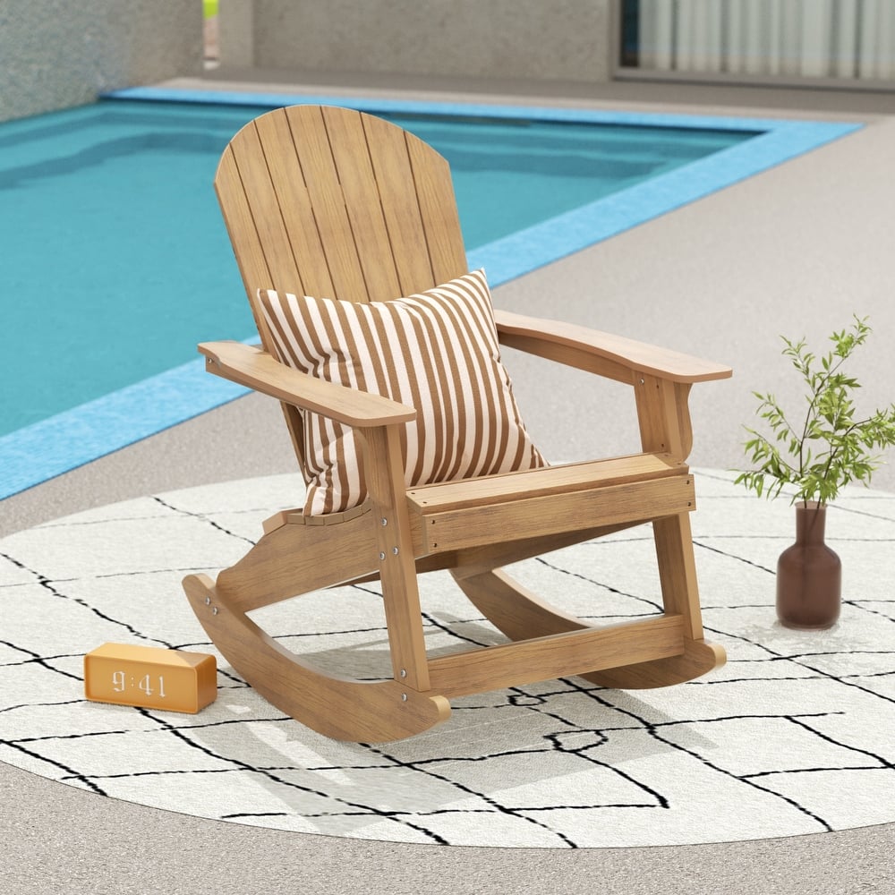 Vineyard HIPS Outdoor Eco-Friendly All Weather Seashell Rocking Adirondack Chair