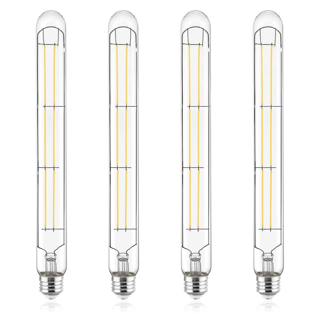 Luxrite Vintage T9 Long LED Tube Light Bulb 7W= 60W 3000K Soft White 800 Lumens Dimmable UL Listed E26 (4 Pack)