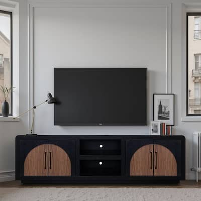 Bridgevine Home Eclipse 92 inch TV Stand Console, for TVs up to 100 inches, Two-Tone Finish