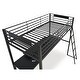 preview thumbnail 13 of 12, Signature Design by Ashley Broshard Black Twin Loft Bed with Desk