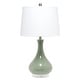 preview thumbnail 22 of 26, 26.25 in. Aqua Ceramic Tear Drop Shaped Table Lamp Sage Green