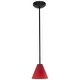 preview thumbnail 4 of 4, Access Lighting Martini - E26 LED Rod Pendant - Oil Rubbed Bronze Finish - Red Glass Shade