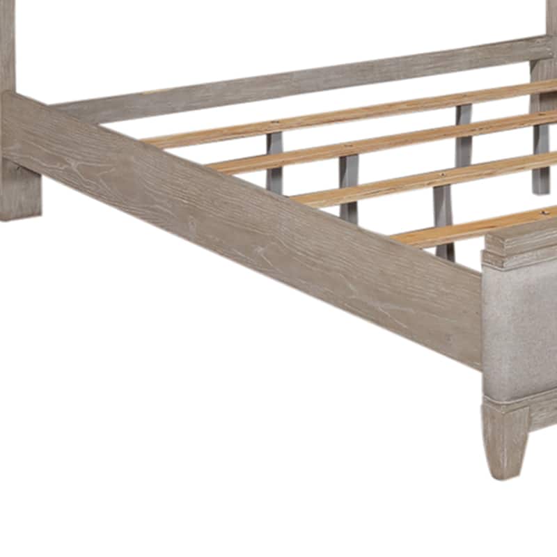 Belmar Washed Taupe & Silver Champagne King California Upholstered Bed