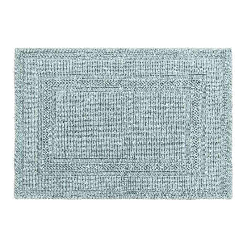 Jean Pierre Cotton Stonewash Racetrack 17 x 24 in. Bath Rug - Marine Blue