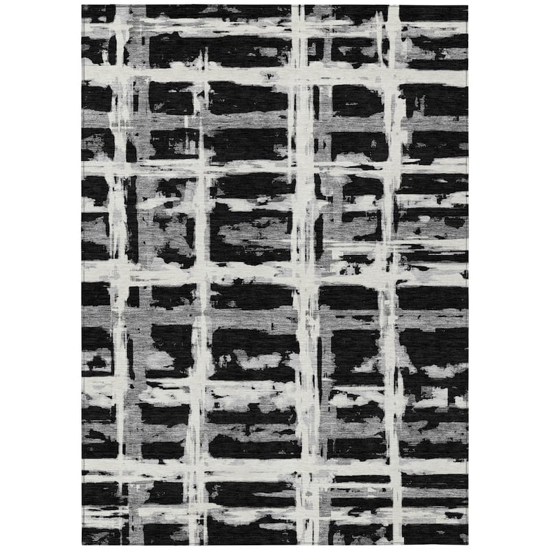 HomeRoots Striped Transitional Rectangle Outdoor Rug