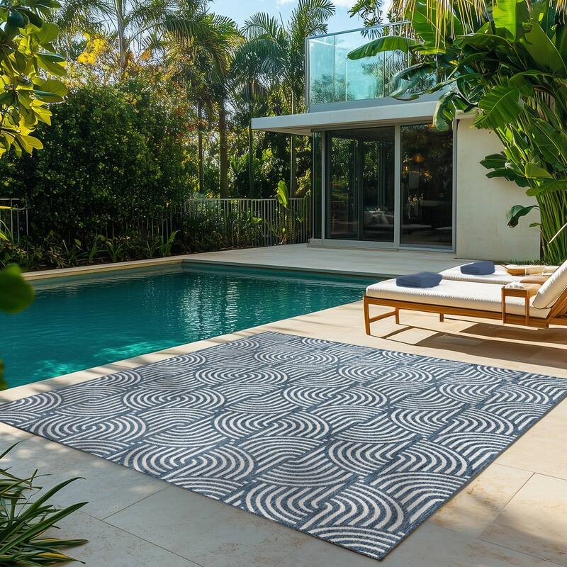 Gertmenian Savara Global Geometric Polypropylene Indoor Outdoor Performance Flatweave Area Rug Collection