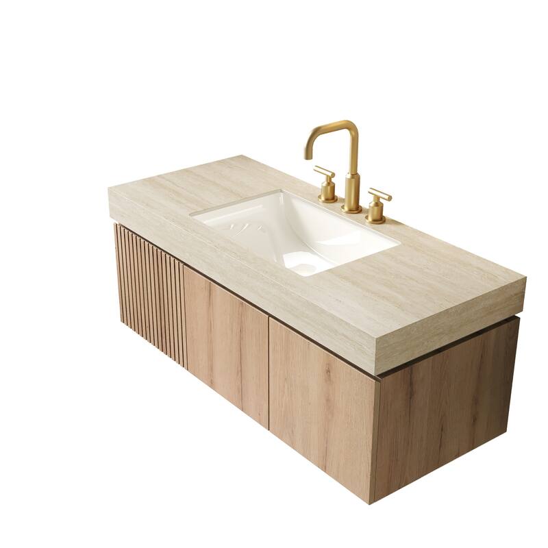 Mondern Floating Bathroom Vanity with 3 Pre-drilled Faucet Holes