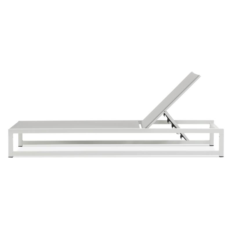 Roomfitters Adjustable Outdoor Chaise Lounge Chair, Aluminum Frame with Textilene Mesh, 5 Recline Positions