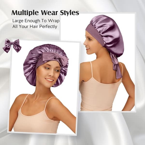 22 Momme Mulberry Silk Bonnet for Sleeping Women Larger  display picture 2