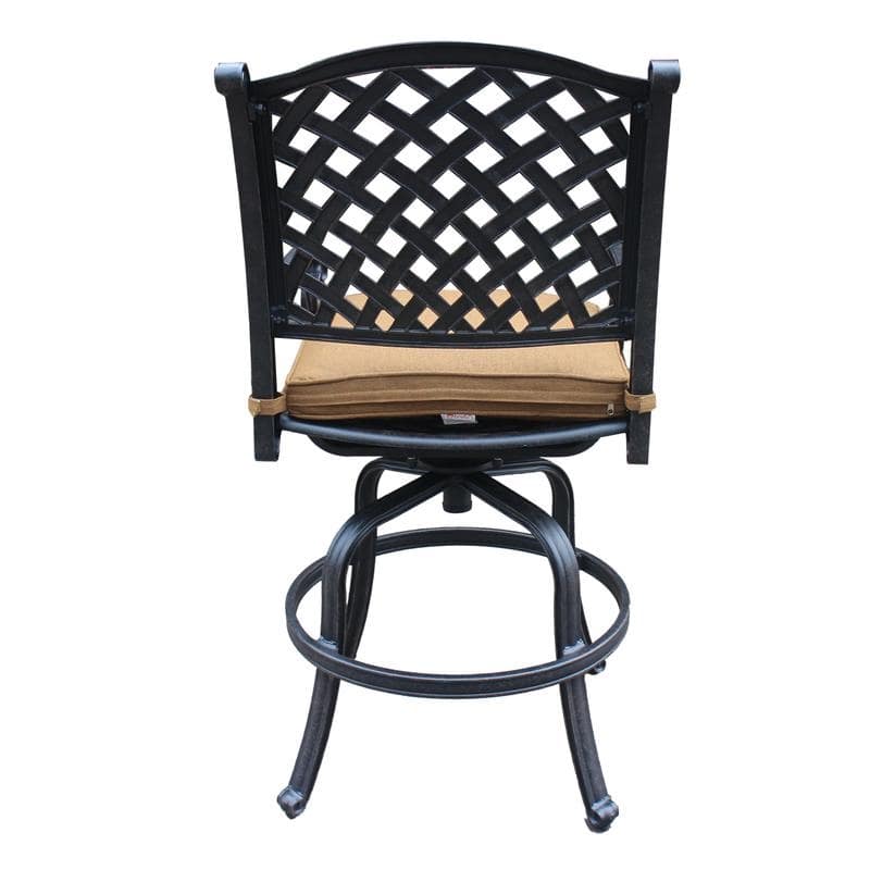 Ventura Cast Aluminum Bar Stool with Cushion (Set of 2)