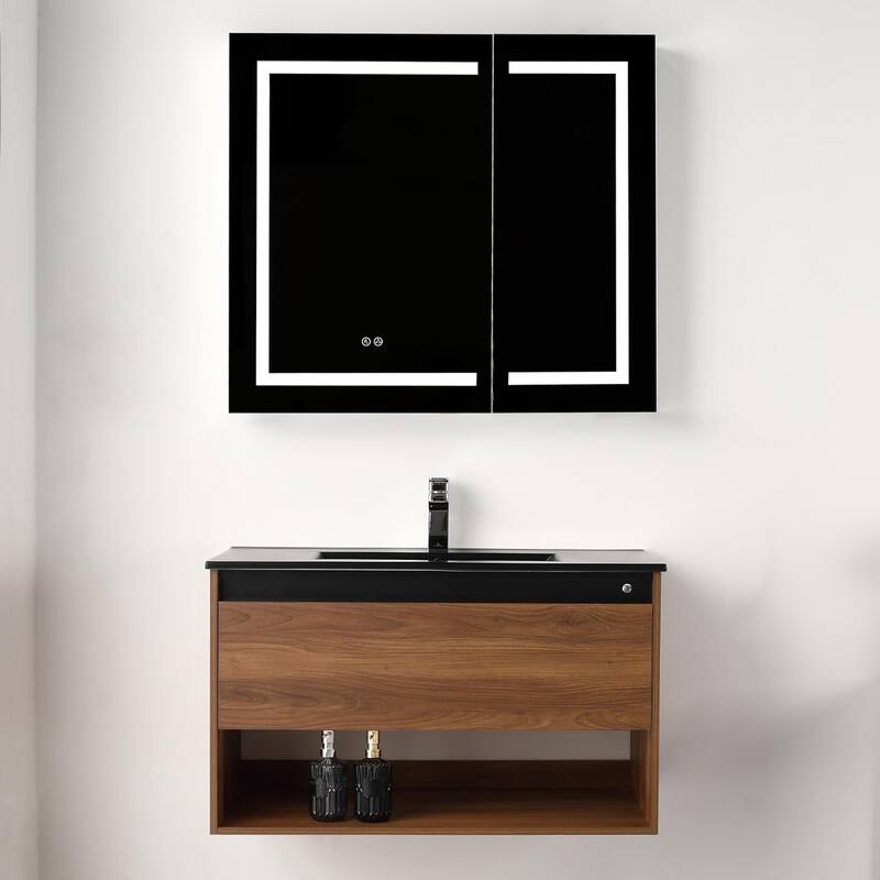 Blossom Bergen Wall Mounted Floating Bathroom Vanity with Sink